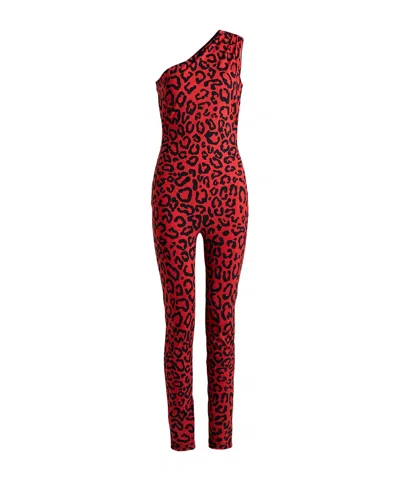Dolce & Gabbana Leopard-print Jumpsuit In Red