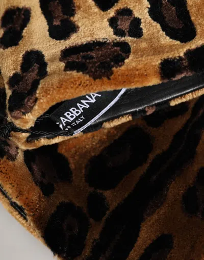 Dolce & Gabbana Leopard-print Leather Elbow-length Gloves In Transparent