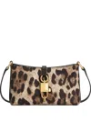 Dolce & Gabbana Lock Leather-trimmed Leopard-print Satin-twill Shoulder Bag In Animal Print