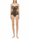Dolce & Gabbana Embellished Leopard-print Underwired Swimsuit In Animal Print