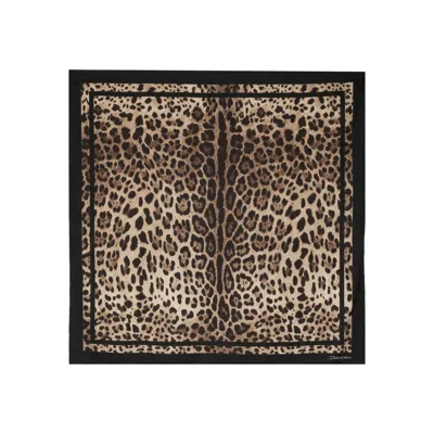 Dolce & Gabbana Leopard-print Silk Scarf In Animal Print