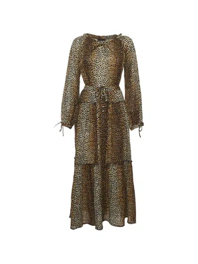 Pre-owned Dolce & Gabbana Leopard-print Skirt Suit In Brown