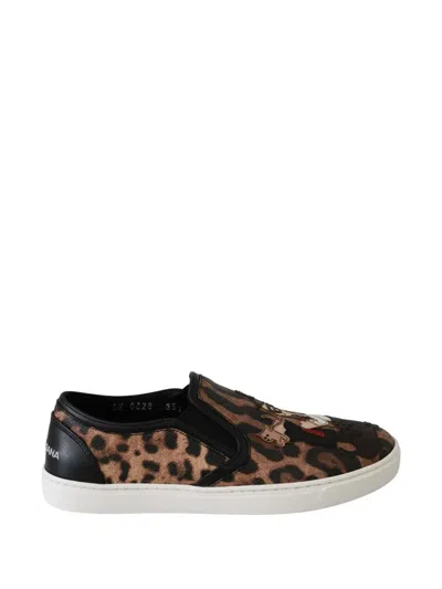 Dolce & Gabbana Leopard-print Sneakers In Multi