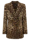 Dolce & Gabbana Leopard-print Wool Blazer In Brown