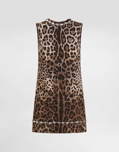 Dolce & Gabbana Leo-print Cady Dress
