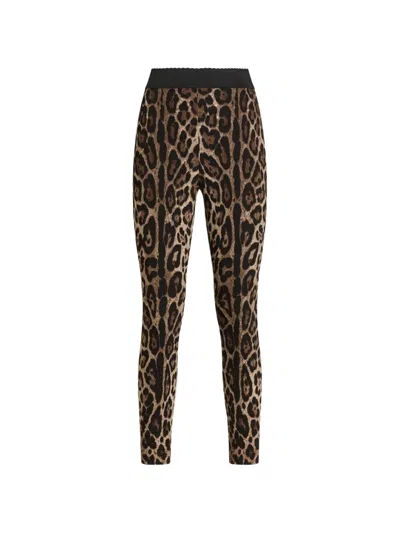 Dolce & Gabbana Leo-print Cady Leggings In Animal Print