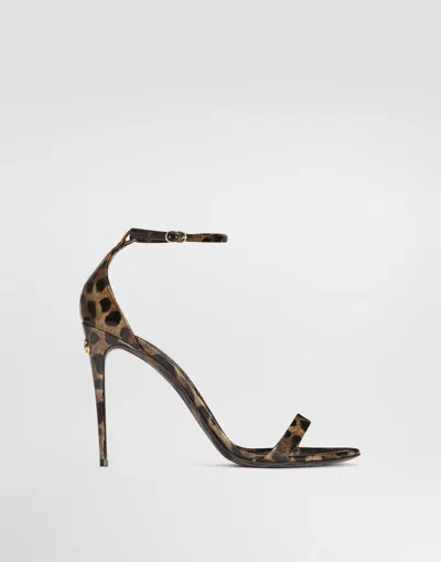 Dolce & Gabbana Leopard-print Leather Sandals In Animal Print