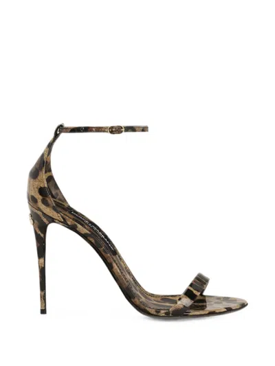 Dolce & Gabbana Leopard-print Leather Sandals In Animal Print