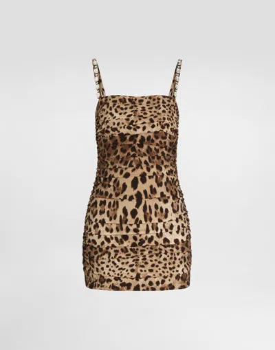 Dolce & Gabbana Leo-print Charmeuse Dress