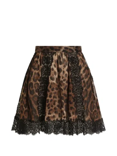 Dolce & Gabbana Leo-print Chiffon Skirt In Animal Print
