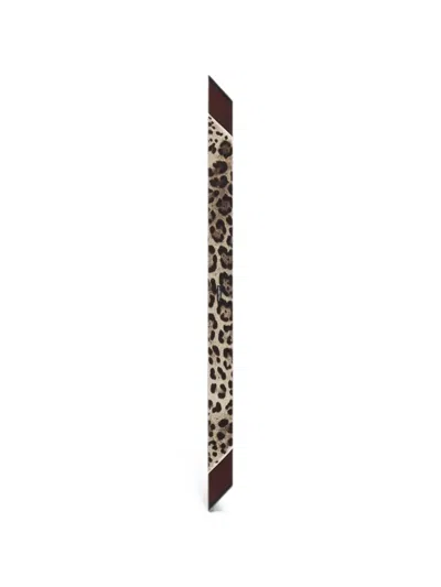 Dolce & Gabbana Leo-print Silk Twill Bandeau In Brown