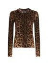 Dolce & Gabbana Leo-print Wool Pullover In Brown