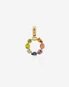 Dolce & Gabbana Rainbow Alphabet O 18 Kt Yellow Gold Charm With Multicolor Fine Gems Gold Female Onesize In Gold