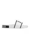 Dolce & Gabbana Letter Print Sandals In White