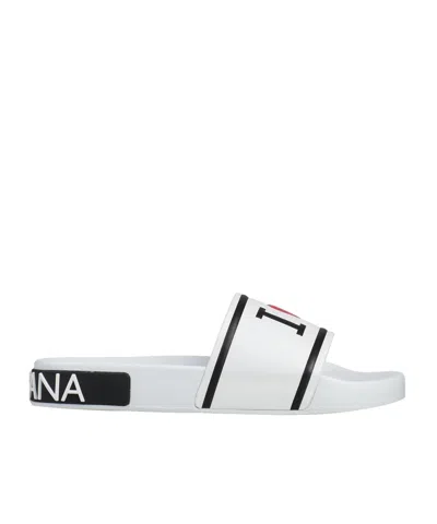 DOLCE & GABBANA LETTER PRINT SANDALS