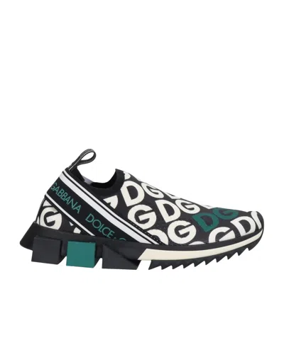 Dolce & Gabbana Letter Print Sneakers In Black