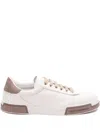 Dolce & Gabbana Portofino Yatch Sneakers In Calfskin Color White And Dove Grey