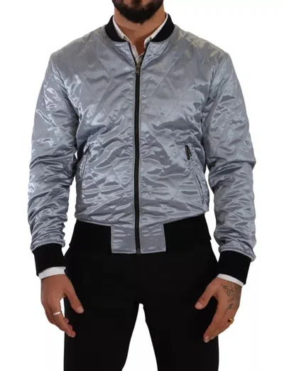 DOLCE & GABBANA DOLCE & GABBANA LIGHT BLUE BOMBER COAT MEN MEN'S JACKET