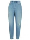 Dolce & Gabbana 'amber' Light Blue Jeans With Rips In Cotton Denim Woman In Blue