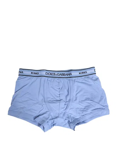 Dolce & Gabbana Light Blue Cotton Men Regular Boxer Underwear