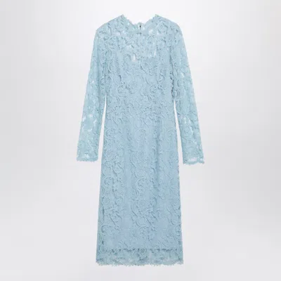 Dolce & Gabbana Light Blue Cotton-blend Corded Lace Sheath Dress