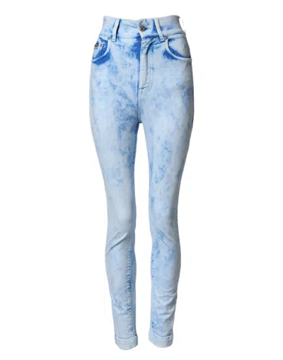 Pre-owned Dolce & Gabbana Light Blue High Waist Skinny Denim Women's Jeans ()