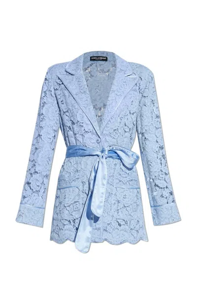 Dolce & Gabbana Light Blue Lace Pyjama Shirt