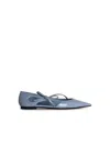Dolce & Gabbana Mun Polished Leather Ballet Flats In Blue