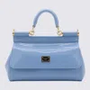 DOLCE & GABBANA DOLCE & GABBANA LIGHT BLUE LEATHER SMALL SICILY TOP HANDLE BAG