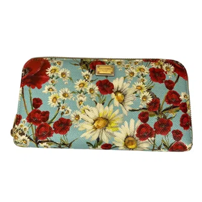 Pre-owned Dolce & Gabbana Light Blue Multi-color Coin Purse/coin Case ()