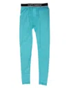 Dolce & Gabbana Light Blue Nylon Logo Lace Leggings Pants Underwear In Blue