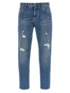 Dolce & Gabbana Distressed Finish Five-pocket Denim Jeans In Blue