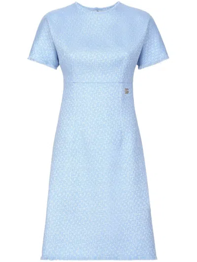 DOLCE & GABBANA LIGHT BLUE RACHEL TWEED DRESS