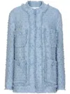Dolce & Gabbana Light Blue Single-breasted Jacket With Logo Detail On Buttons In Cotton Blend Woman In Light Blue