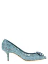 Dolce & Gabbana Court Shoe In Taormina Lace With Crystals In Light Blue