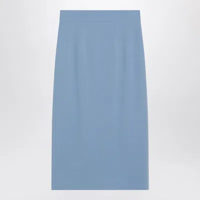 Dolce & Gabbana Light Blue Stretch Cady Skirt