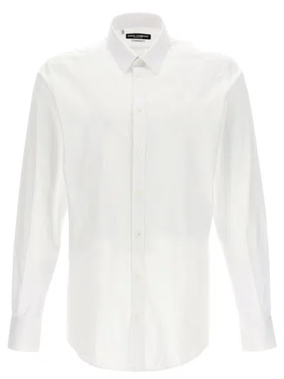 DOLCE & GABBANA LIGHT BLUE STRETCH POPLIN SHIRT
