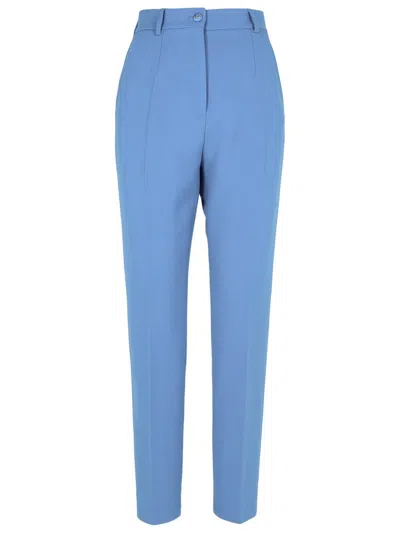 Dolce & Gabbana High-waisted Tailored Trousers In Light Blue