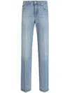 Dolce & Gabbana Straight-leg Blue Jeans With A Distressed Effect In Blue