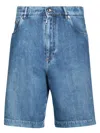 Dolce & Gabbana Light Blue Denim Bermuda Shorts In Blue