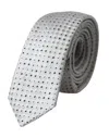 Dolce & Gabbana Light Gray Polka Dot Silk Adjustable Men Men's Tie In Gray