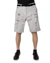 Dolce & Gabbana Light Gray Tattered Men Denim Bermuda Shorts