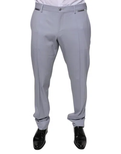 Dolce & Gabbana Light Gray Wool Formal Dress Men's Pants