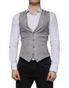Dolce & Gabbana Light Gray Wool Formal Dress Waistcoat Vest In Gray