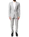 Dolce & Gabbana Light Gray Wool Gold 2 Piece Formal Suit