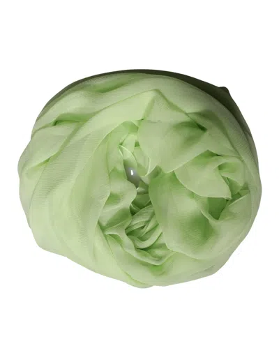 Dolce & Gabbana Light Green Silk Neck Wrap Stole 200cm X 134cm Scarf