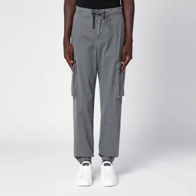 Dolce & Gabbana Light Grey Cargo Trousers In Blue