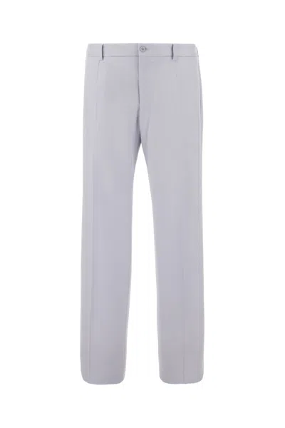 Dolce & Gabbana Light Grey Stretch Wool Pants In Multicolor