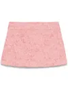 Dolce & Gabbana Embossed Floral High Waist Mini Skirt In Light Pink