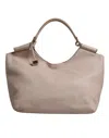 Dolce & Gabbana Light Pink Deer Leather Logo Plaque Tote Top Handle Women's Bag